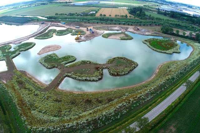Luchtfoto gebiedsontwikkeling Lingemeren